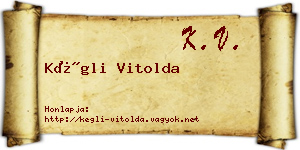 Kégli Vitolda névjegykártya